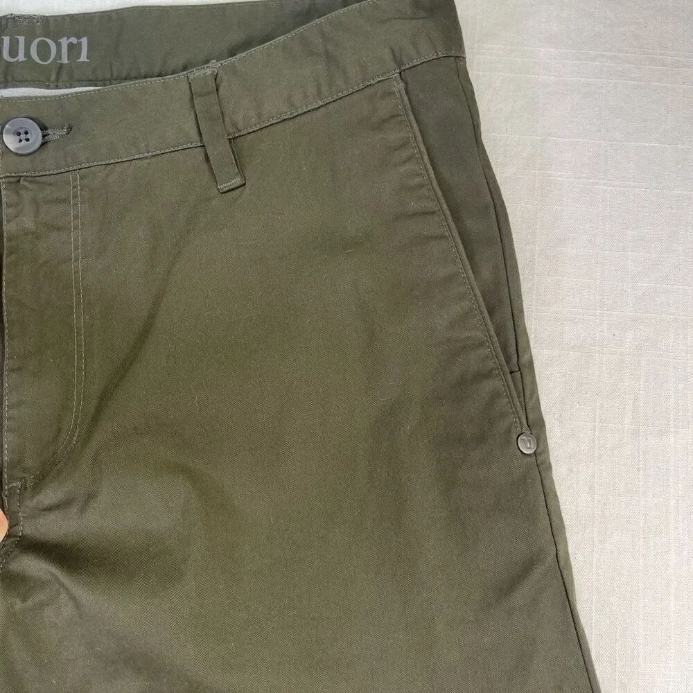 Vuori Green Stretch Classic Fit Collins Twill Cotton Straight Chino Pant Size 33